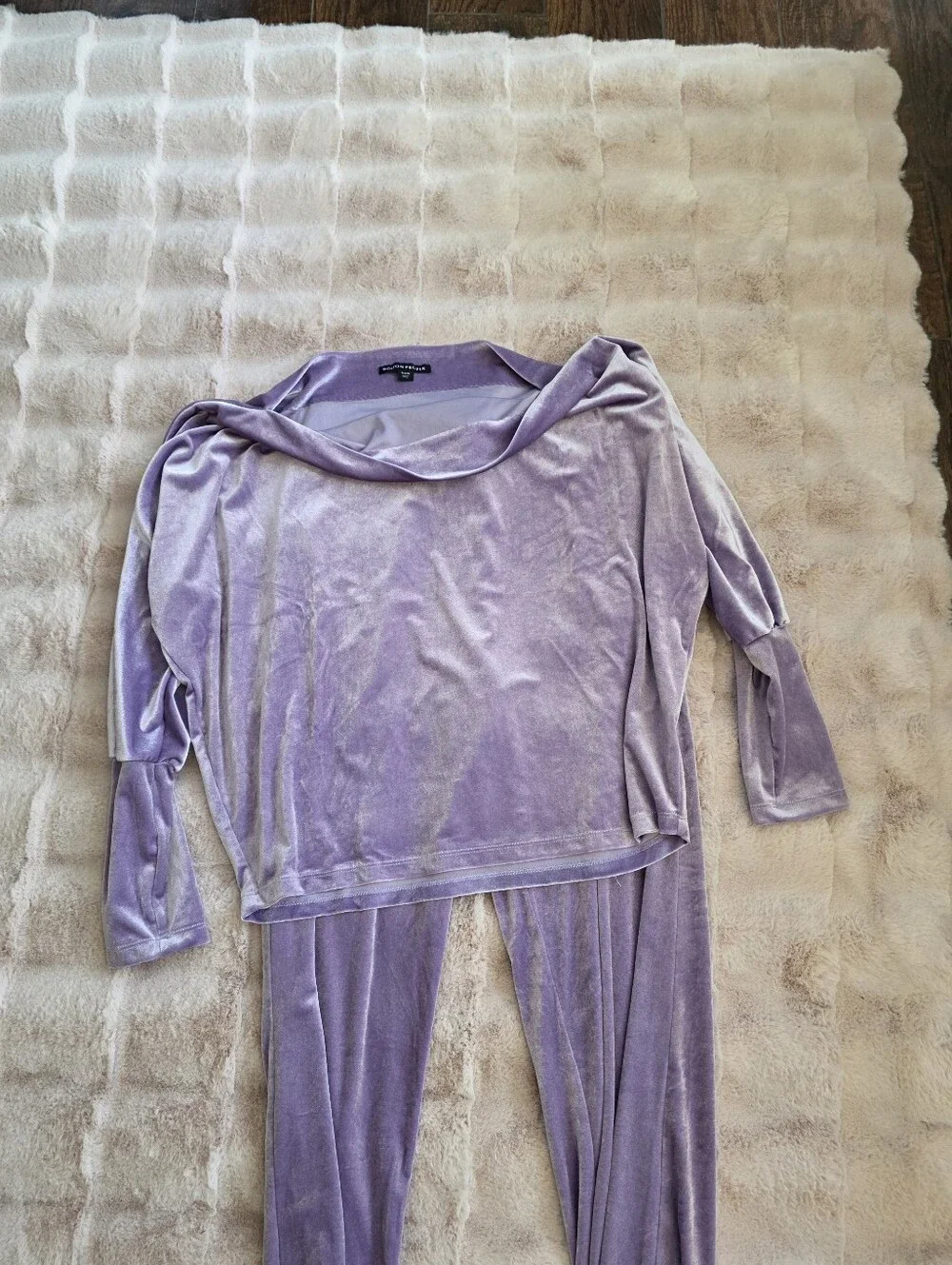 New Boston Proper Lavender Off-Shoulder Lounge Pajama Set Size M - Picture 2 of 7